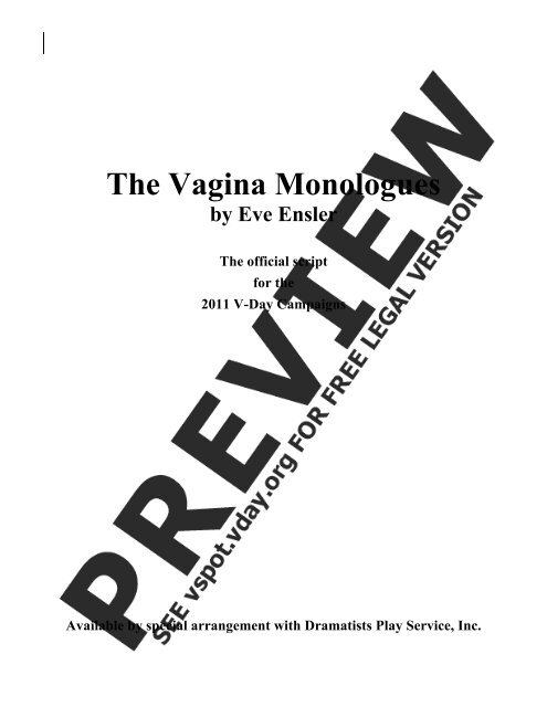 vagina monologues full script Vagina monologues full script