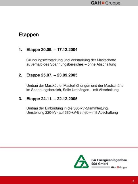 Erfahrungs-dokumentation - GA Hochspannung Leitungsbau GmbH