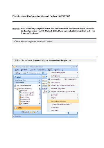Anleitung zum Einrichten von Microsoft Outlook zum Abrufen