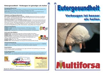 Eutergesundheit - Vorbeugen ist besser als heilen! (1,2 - Multiforsa