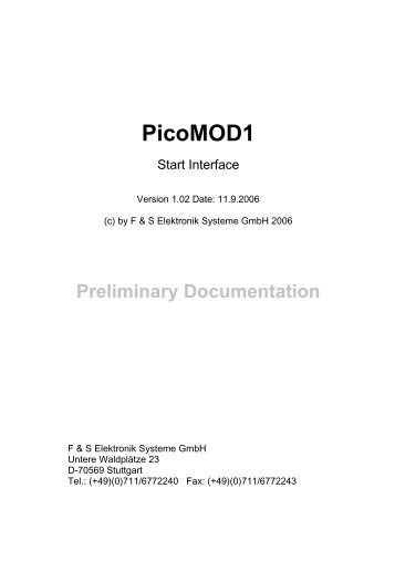 PicoMOD1 - F&S Elektronik Systeme GmbH.