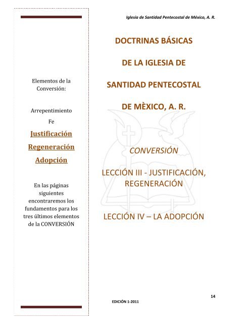 Leccion 3 y 4 - iglesia de santidad pentecostal de mexico