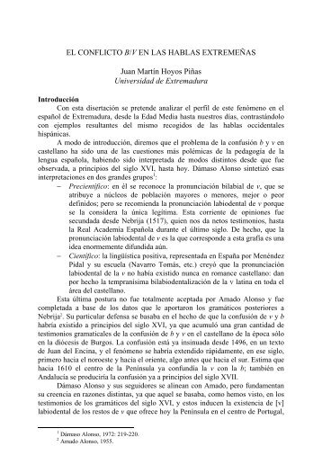 EL CONFLICTO B/V EN LAS HABLAS EXTREMEÑAS Juan ... - Ajihle