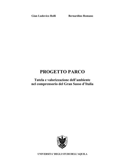 Progetto parco, tutela e valorizzazione dell'ambiente nel ... - Planeco