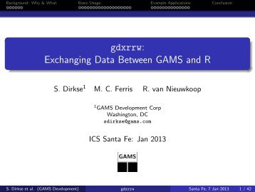 gdxrrw: Exchanging Data Between GAMS and R