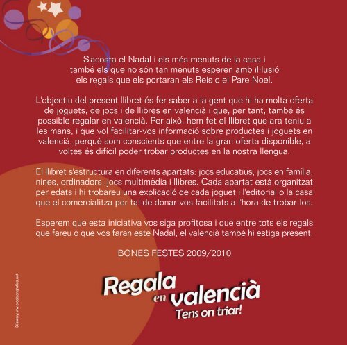 Regala en valencià. Tens on triar! - Escola Valenciana