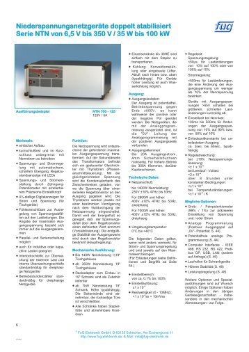 Druckerfreundliches Datenblatt (PDF) - Fug Elektronik