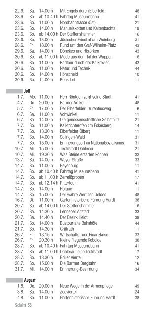 STADTHISTORISCHE WANDERUNGEN UND ... - Stadt Wuppertal