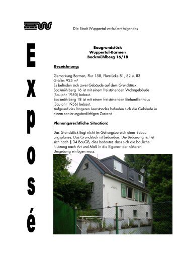 Expose Bockmühlberg - Stadt Wuppertal