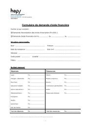Formulaire de demande d'aide financière - HEP Vaud