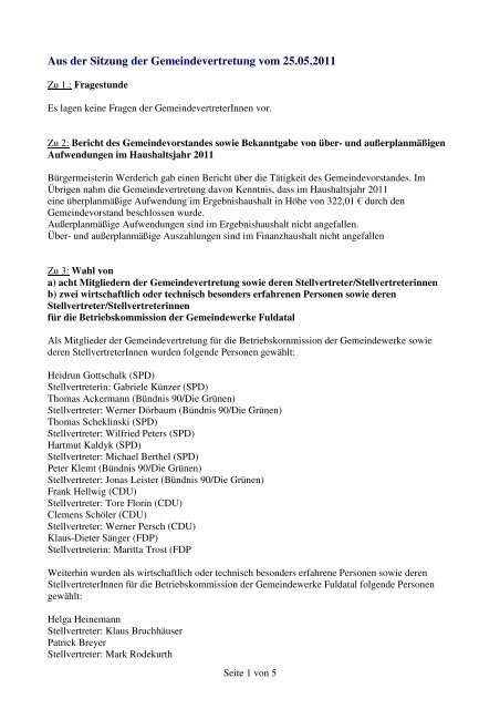 25.05.2011 (pdf) - Gemeinde Fuldatal