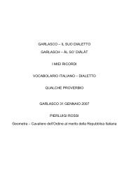 il suo dialetto garlasch - Comune di Garlasco