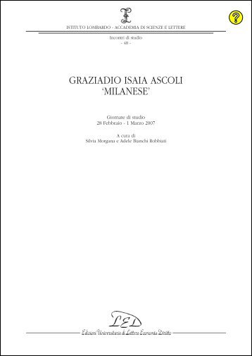 Graziadio Isaia Ascoli milanese - LED - Edizioni Universitarie di ...