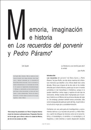 emoria, imaginación e historia en Los recuerdos del - Difusión ...