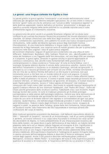 La gnosi: una lingua celeste tra Egitto e Iran - Nonterapia