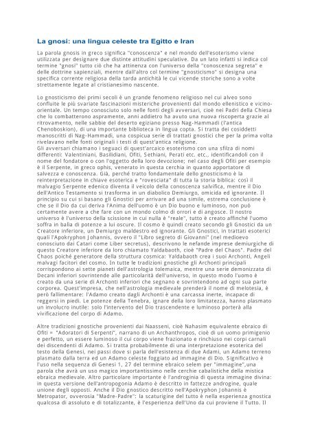 La gnosi: una lingua celeste tra Egitto e Iran - Nonterapia