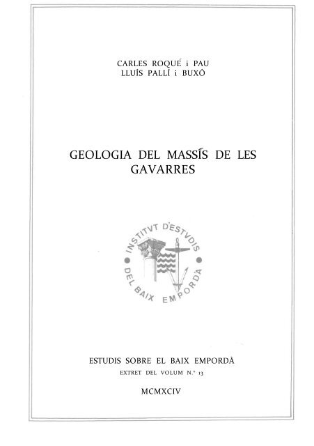GEOLOGIA DEL MASSÍS DE LES GAVARRES