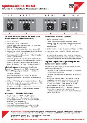 Spülmaschine HR54 - Gastronomie- und Messeservice Dahmen ...