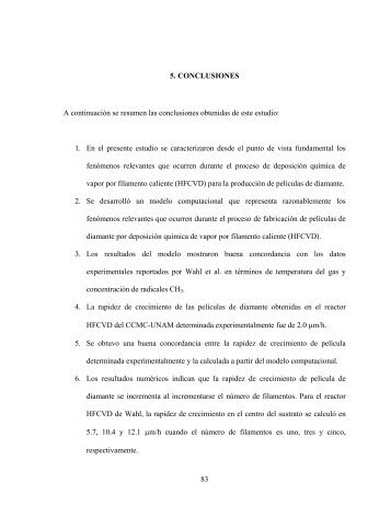 83 5. CONCLUSIONES A continuación se resumen las ...