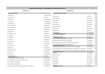 Starterliste Offene Berlin - Brandenburgische ... - GAV Mahlow