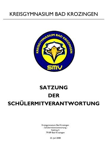 SMV-Satzung KGBK Endfassung 1 - Kreisgymnasium Bad Krozingen
