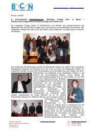 „BioValley College Day“ in Basel - Kreisgymnasium Bad Krozingen