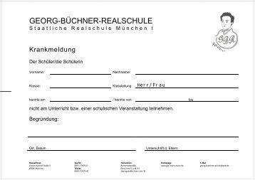 Krankmeldung - Georg-Büchner-Realschule