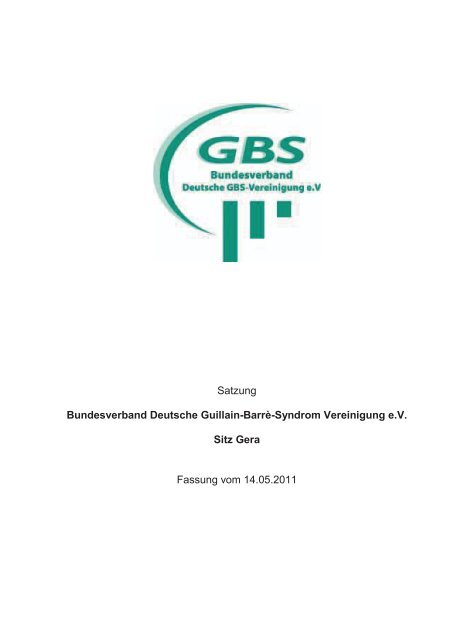 Satzung des Vereins - GBS-Selbsthilfegruppe Sinsheim e.V.