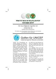 Golfen für UNICEF - Golfclub Hof eV