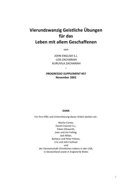 24 Geistliche übungen Für Das Leben Mit Allem Geschaffenen Gcl - 