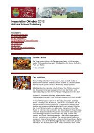 Newsletter Oktober 2012 - Golfclub Schloss Weitenburg AG