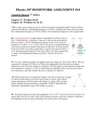 Physics 107 HOMEWORK ASSIGNMENT #14