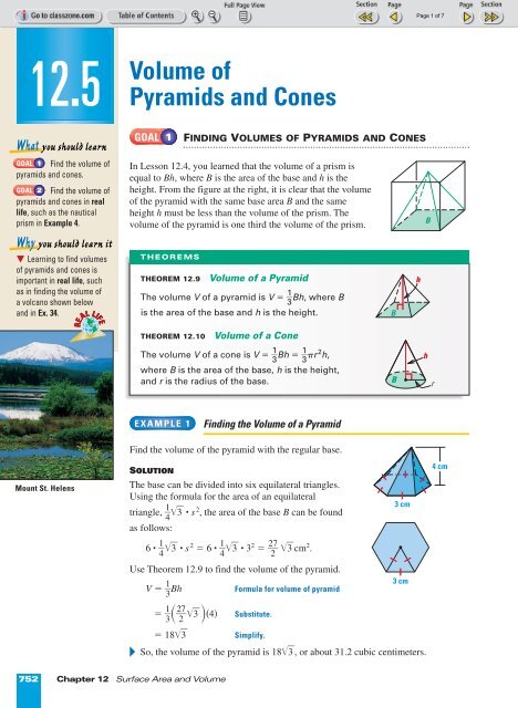 12 5 Volume Of Pyramids And Cones Nexuslearning 