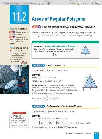 11-2 Areas of Regular Polygons - Nexuslearning.net