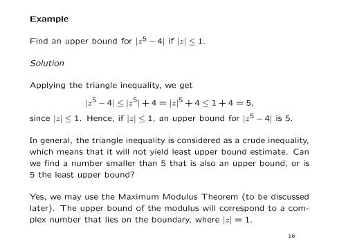 1. Complex numbers A complex number z is defined as an ordered ...