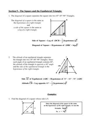 Section 9 - The Square and the Equilateral Triangle - Willets Geometry