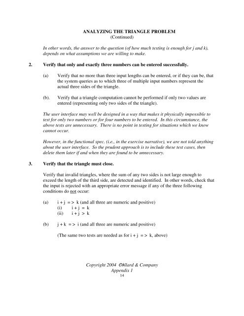 appendix 1. analyzing the triangle problem - Testing Education