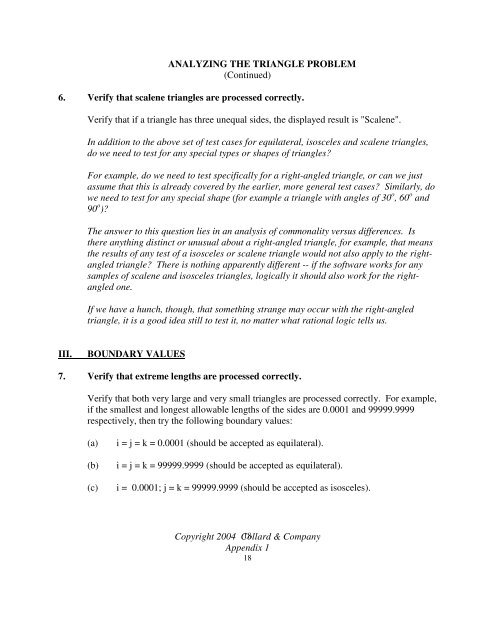 appendix 1. analyzing the triangle problem - Testing Education