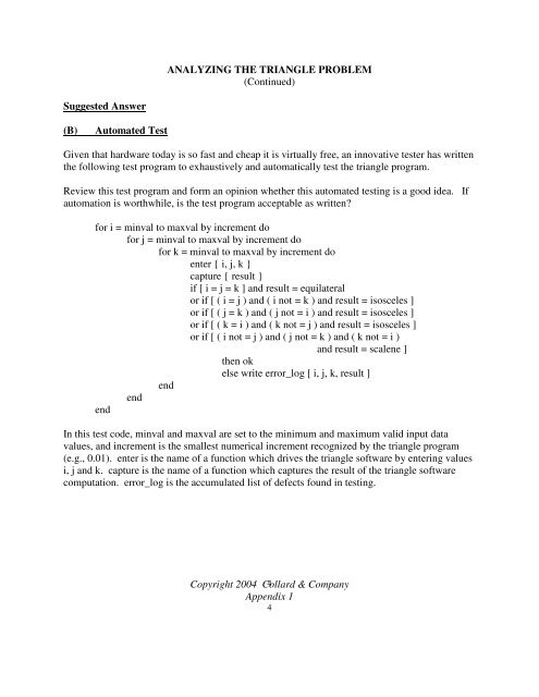 appendix 1. analyzing the triangle problem - Testing Education