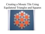 Creating a Mosaic Tile Using Equilateral Triangles and Squares