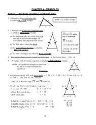 CHAPTER 4 - TRIANGLES Section 1- Classifying ... - Willets Geometry