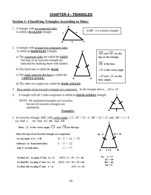 Chapter 4 Triangles Section 1 Classifying Willets