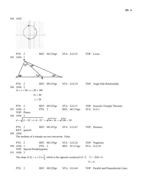 Geometry Regents at Random Worksheets - JMap