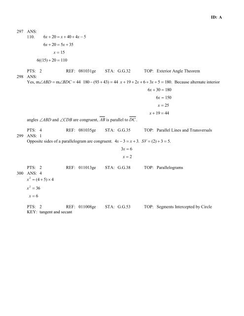 Geometry Regents at Random Worksheets - JMap