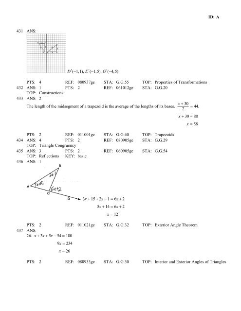 Geometry Regents at Random Worksheets - JMap