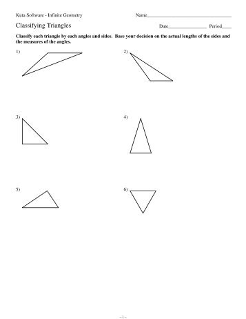 Geometry DAY 3 Worksheet Classify the following triangles based ...