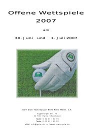 Offene Wettspiele 2007 - im Golf Club Teutoburger Wald