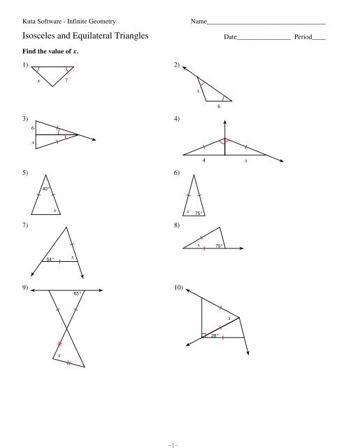 4-Isosceles and Equilateral Triangles - Kuta Software