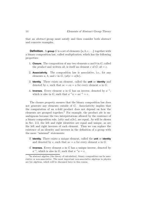 Chapter 2 Elements of Abstract Group Theory