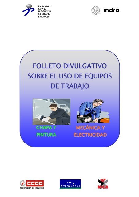 folleto divulgativo sobre el uso de equipos de trabajo